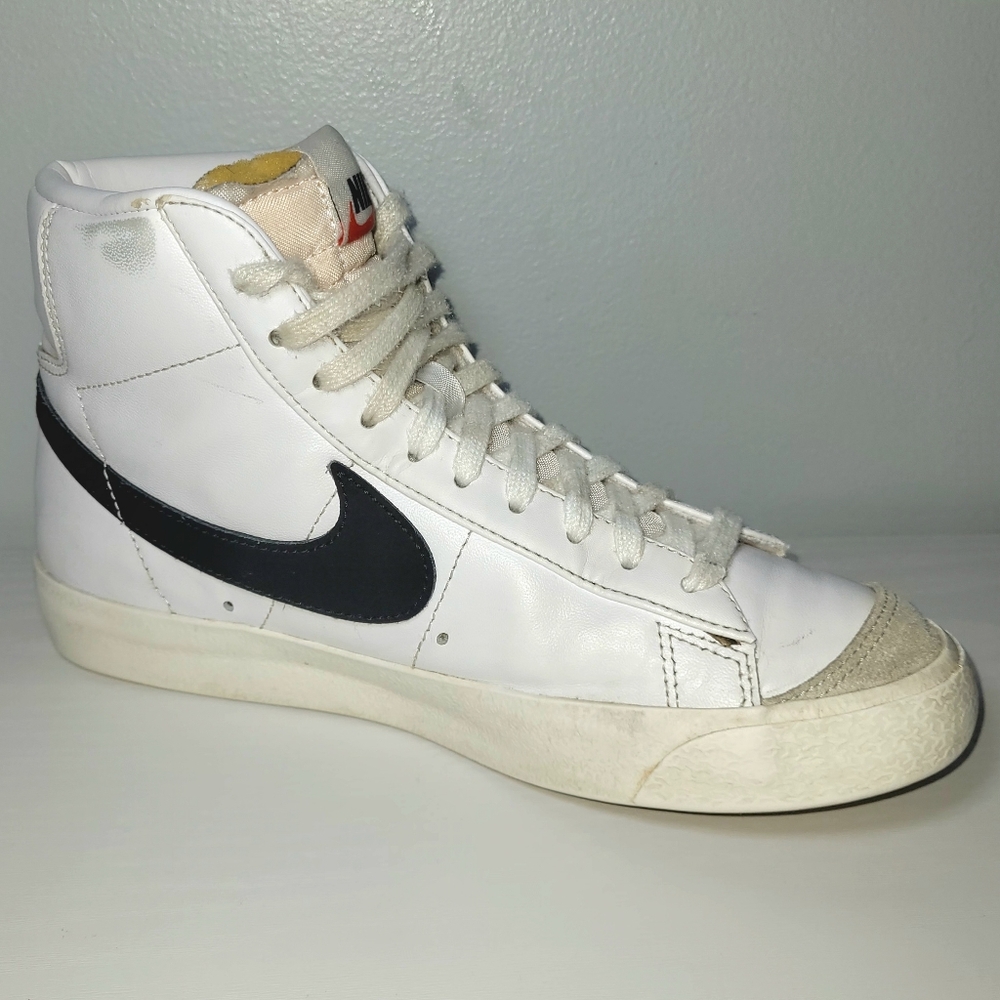 🎀 Nike Blazer Mid 77 Vintage White Black 6.5 W - Picture 10 of 13